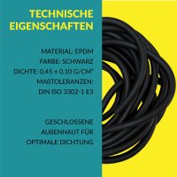 Moosgummi Rundschnur, EPDM 3 mm Ø