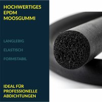 Moosgummi Rundschnur, EPDM 3 mm Ø