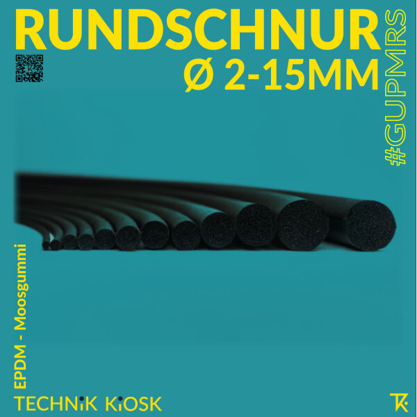 Moosgummi Rundschnur, EPDM 5 mm Ø