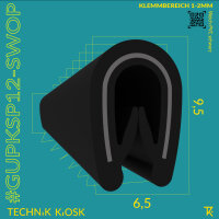 Kantenschutzprofil Klemmbereich 1-2 mm Schwarz