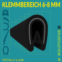 Kantenschutzprofil Klemmbereich 6-8 mm