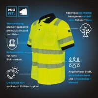 Pro Fit Warnschutz Poloshirt, mit UV-Schutz