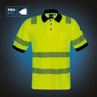 Warnschutz Poloshirt, mit UV-Schutz Neongelb - 4XL