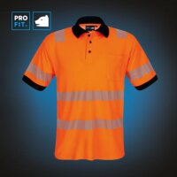 Warnschutz Poloshirt, mit UV-Schutz Neonorange - L