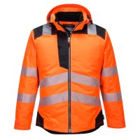 Portwest Warnschutz-Regenjacke T400 Orange/Schwarz-4XL