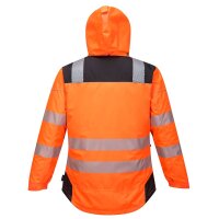 Portwest Warnschutz-Regenjacke T400 Orange/Schwarz-4XL
