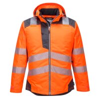 Portwest Warnschutz-Regenjacke T400 Orange/Grau-S