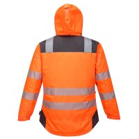 Portwest Warnschutz-Regenjacke T400 Orange/Grau-S
