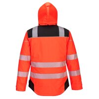 Portwest Warnschutz-Regenjacke T400 Rot/Schwarz-S