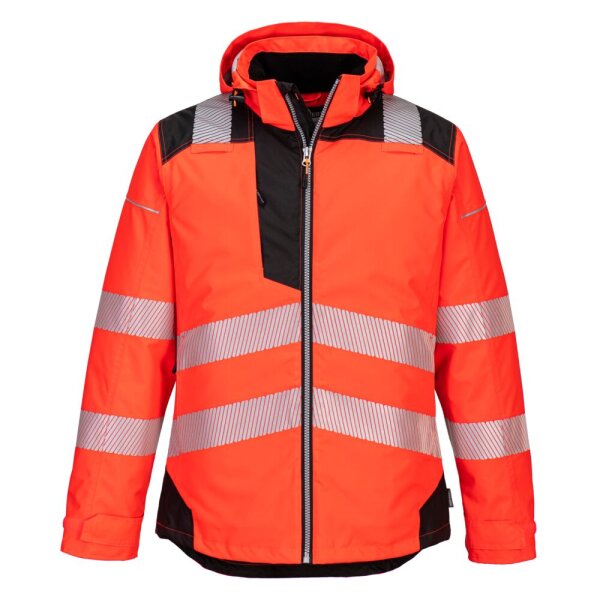 Portwest Warnschutz-Regenjacke T400 Rot/Schwarz-XXL