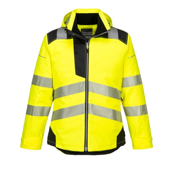 Portwest Warnschutz-Regenjacke T400 Gelb/Schwarz-XL
