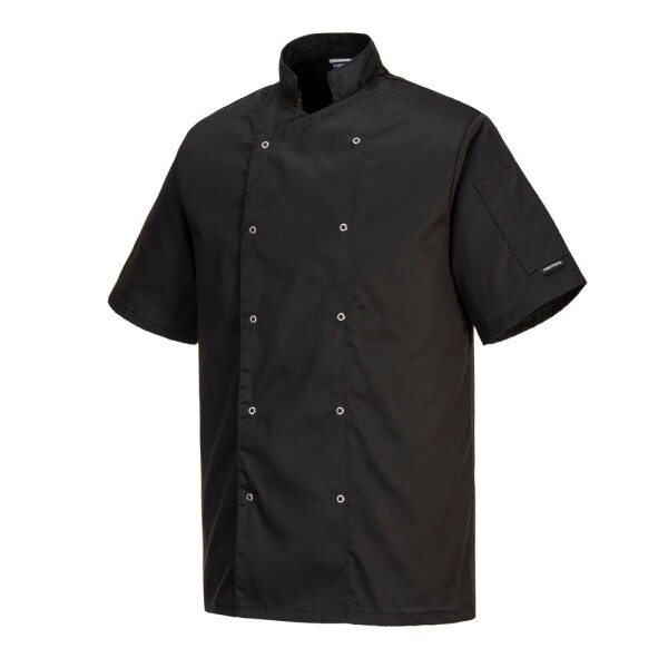 Portwest Chefs Cumbria Kochjacke C733 Schwarz-3XL