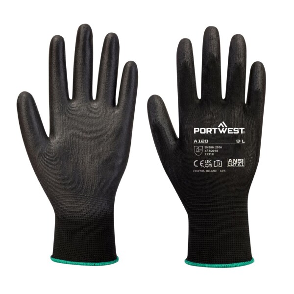 Portwest  PU-Beschichteter-Handschuh A120 Schwarz-XS