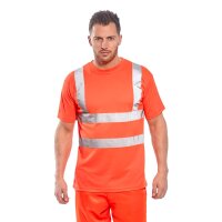 Portwest Warnschutz-T-Shirt kurzarm Orange Sicherheitskleidung für Bahngesellschaften & Industrie 7XL