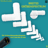 Schlauchverbinder Winkel aus POM Kunststoff 5 mm