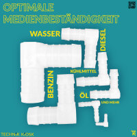 Schlauchverbinder Winkel aus POM Kunststoff 5 mm