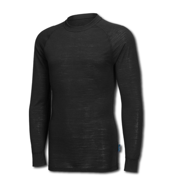 Portwest Merinowolle Shirt Base Layer B183 mit Rundhalsausschnitt Schwarz XL