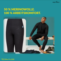 Portwest Merinowolle Thermo-Unterhose B181 Schwarz M